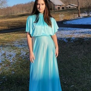 Vintage 60s baby blue evening/ prom gown